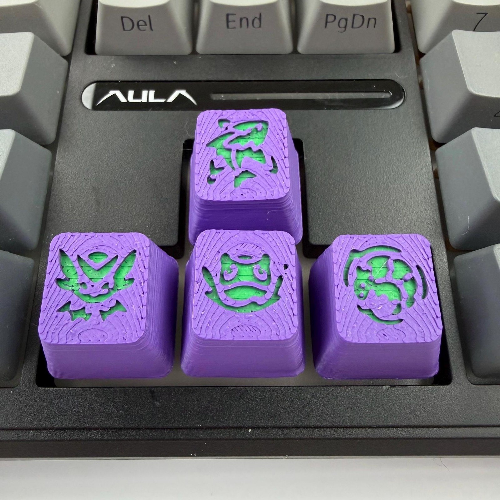 Valorant Gekko Ability Keycap Set – Purple & Neon Green 3D Printed