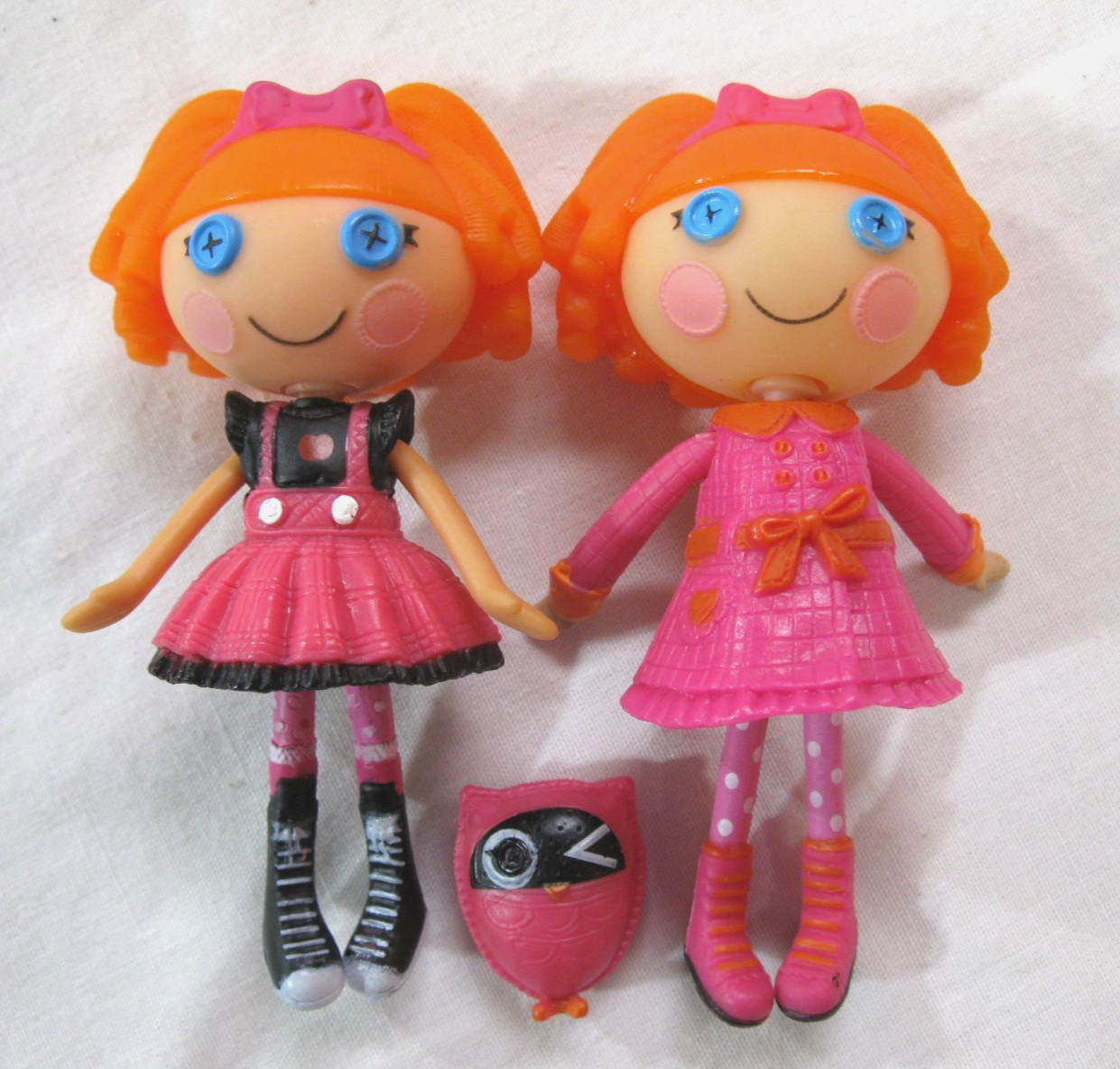 Mini Lalaloopsy Bea Spells A Lot & Bea Plays In The Rain 3" Dolls w/ Owl