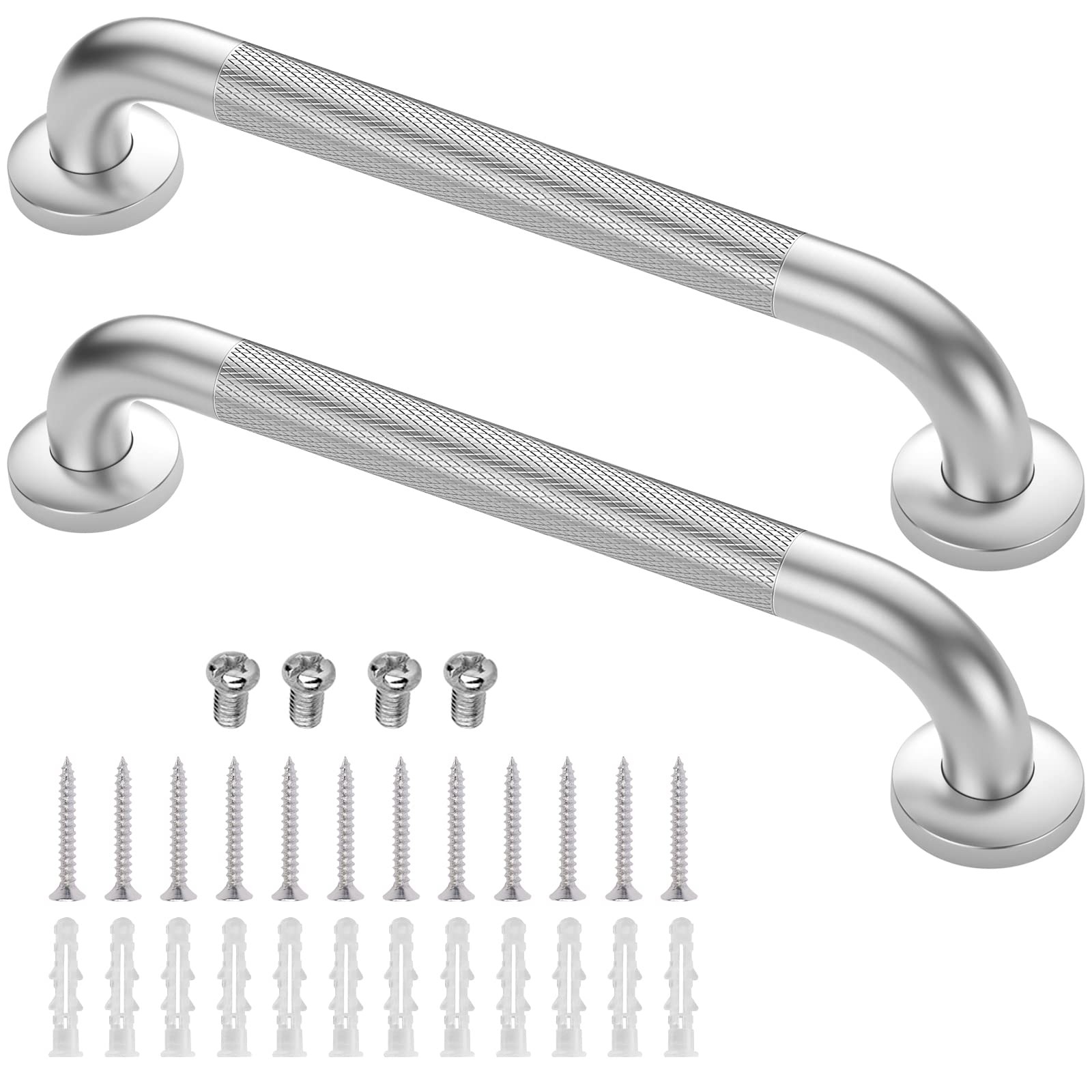"2PCS 16"" Stainless Steel Grab Bars � Anti-Slip Shower Safety Handle for Sen...