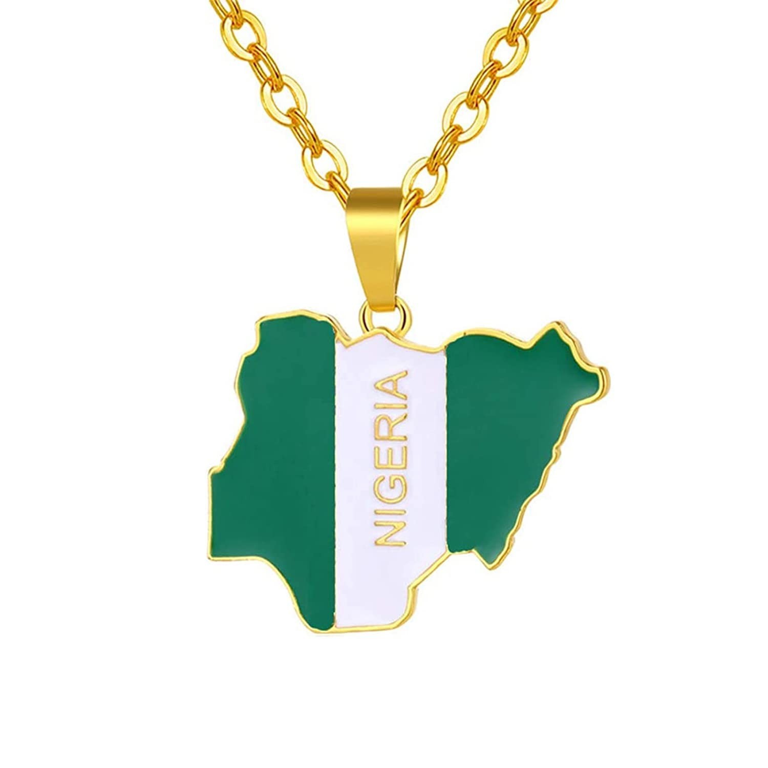 Nigerian Necklace Pendant for Women Men African Map Nigerian Jewelry Gift