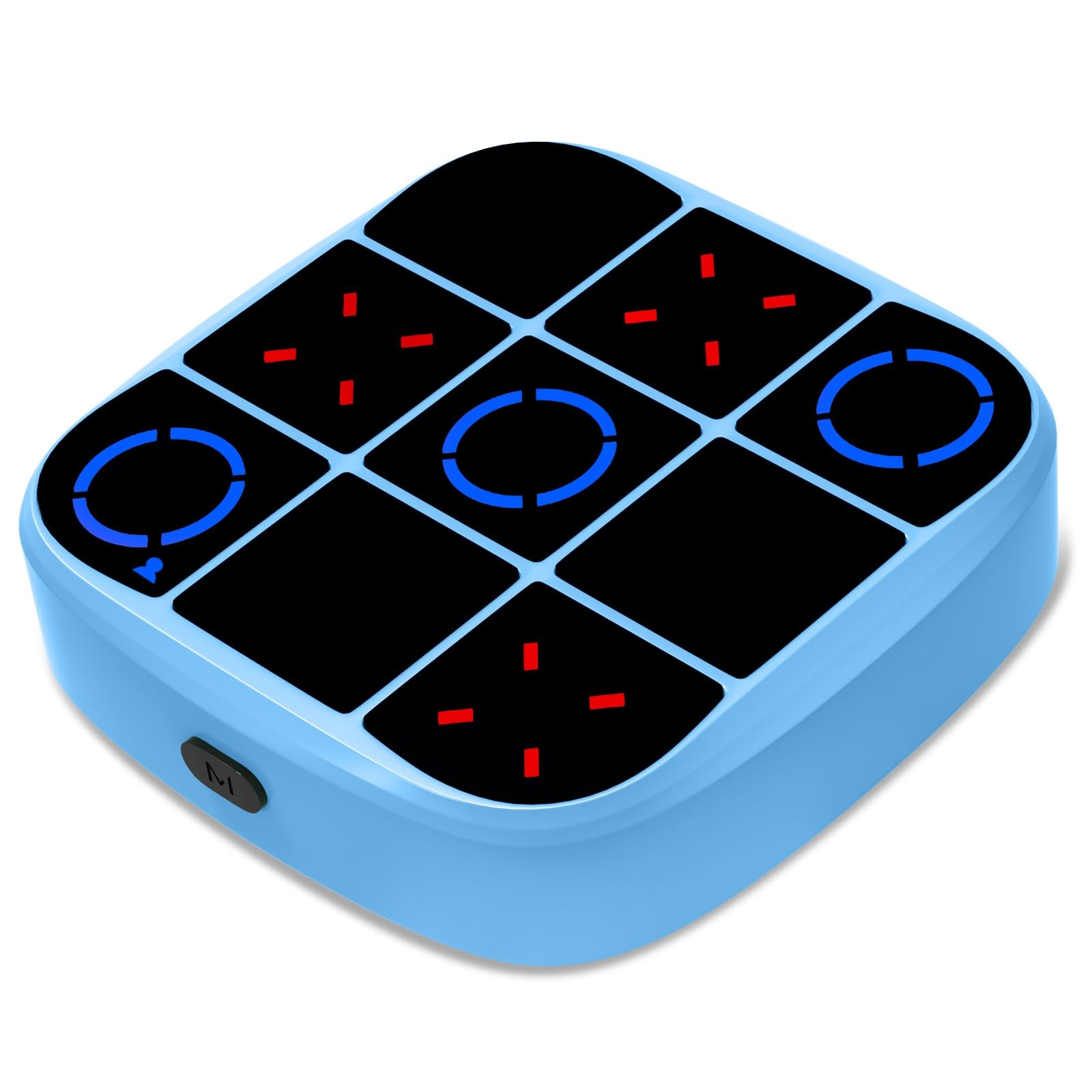 Tic-Tac-Toe Bolt Game, 4-in-1 Handheld Puzzle Games Console, Electronic Blue 