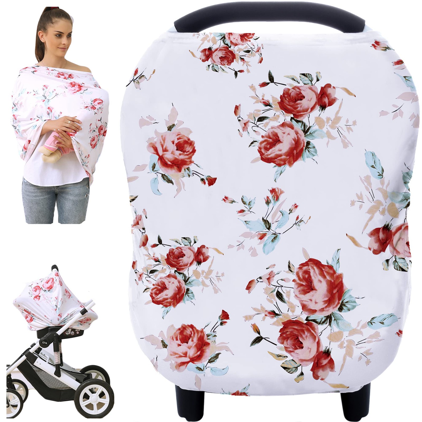 Baby Car Seat Covers - Stroller Canopy Breastfeeding Multi-use Carseat for Boys