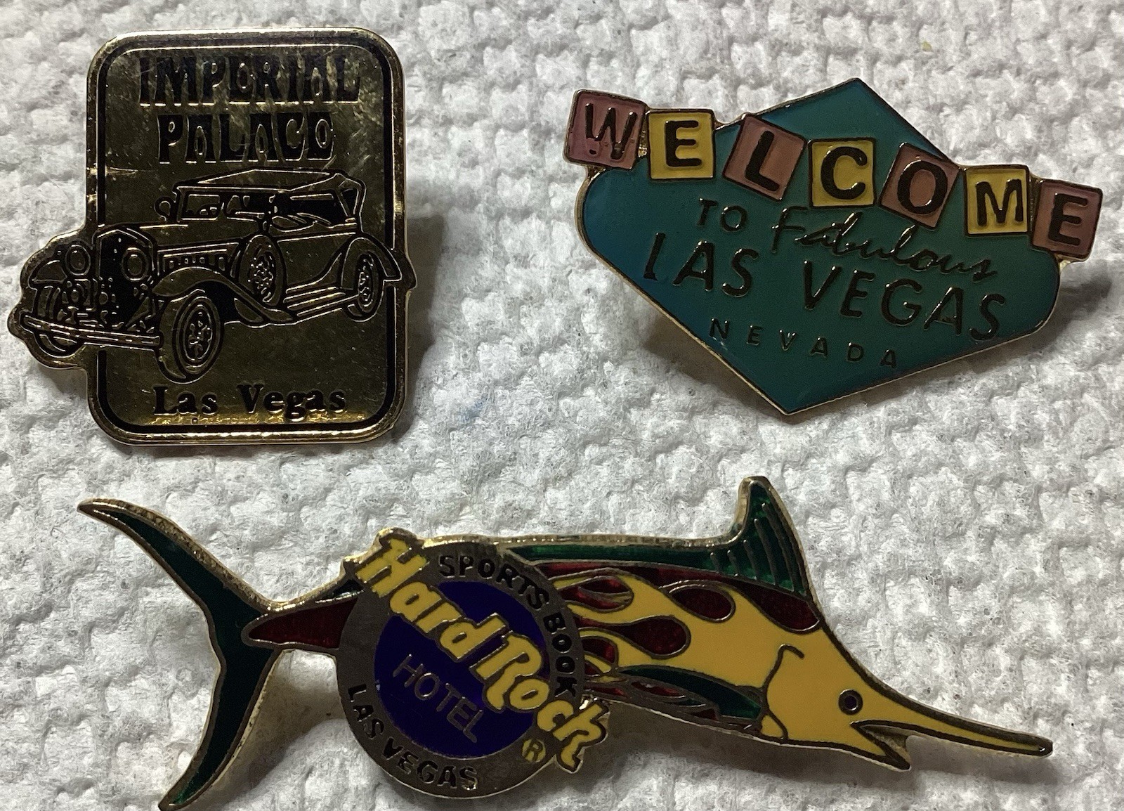 Las Vegas Enamel Pin Lot Hard Rock Hotel Imperial Palace Vintage Casino Pins