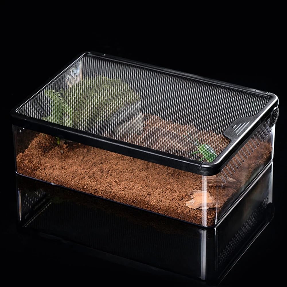Reptile Feeding Box Clear Terrarium for Geckos, Frog, Lizards, Chameleons, Se...