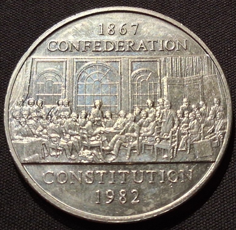 1982 Canada $1 Voyageur Dollar - Constitution