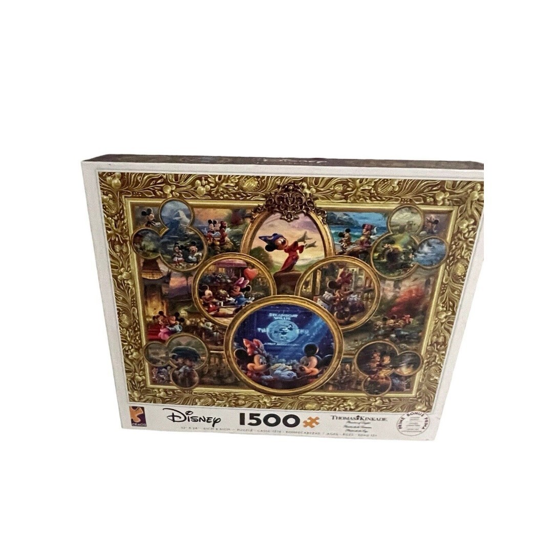 Ceaco Disney Thomas Kinkade 1500 Piece Jigsaw Puzzle Mickey Mouse Theme Complete