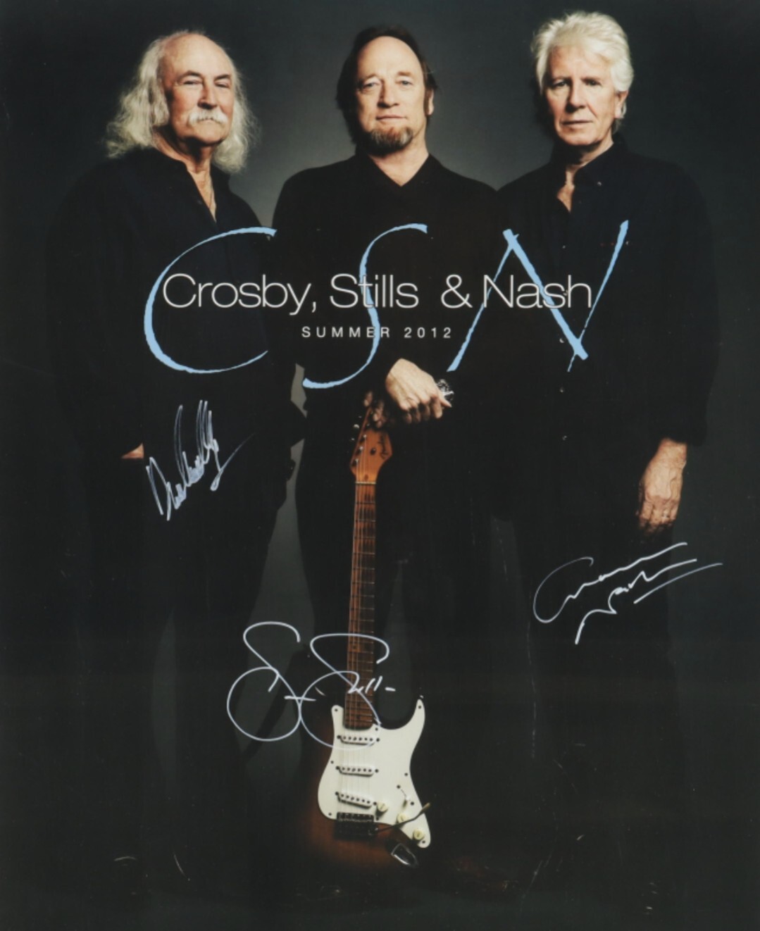 Crosby, Stills & Nash Signed RP 8X10 In Concert 2012 Photo