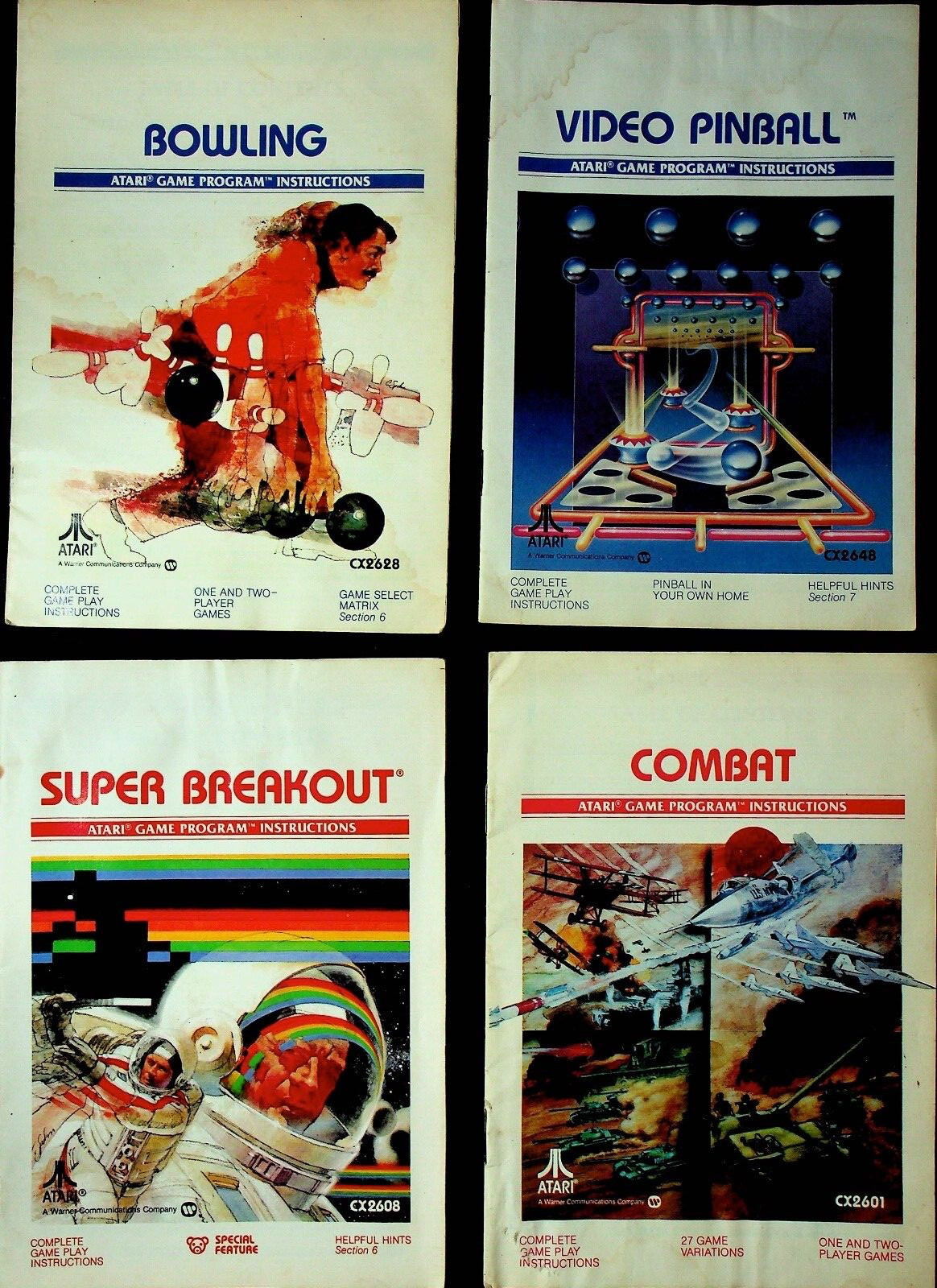 FOUR ATARI GAME PROGRAM INSTRUCTION MANUALS - E13-J