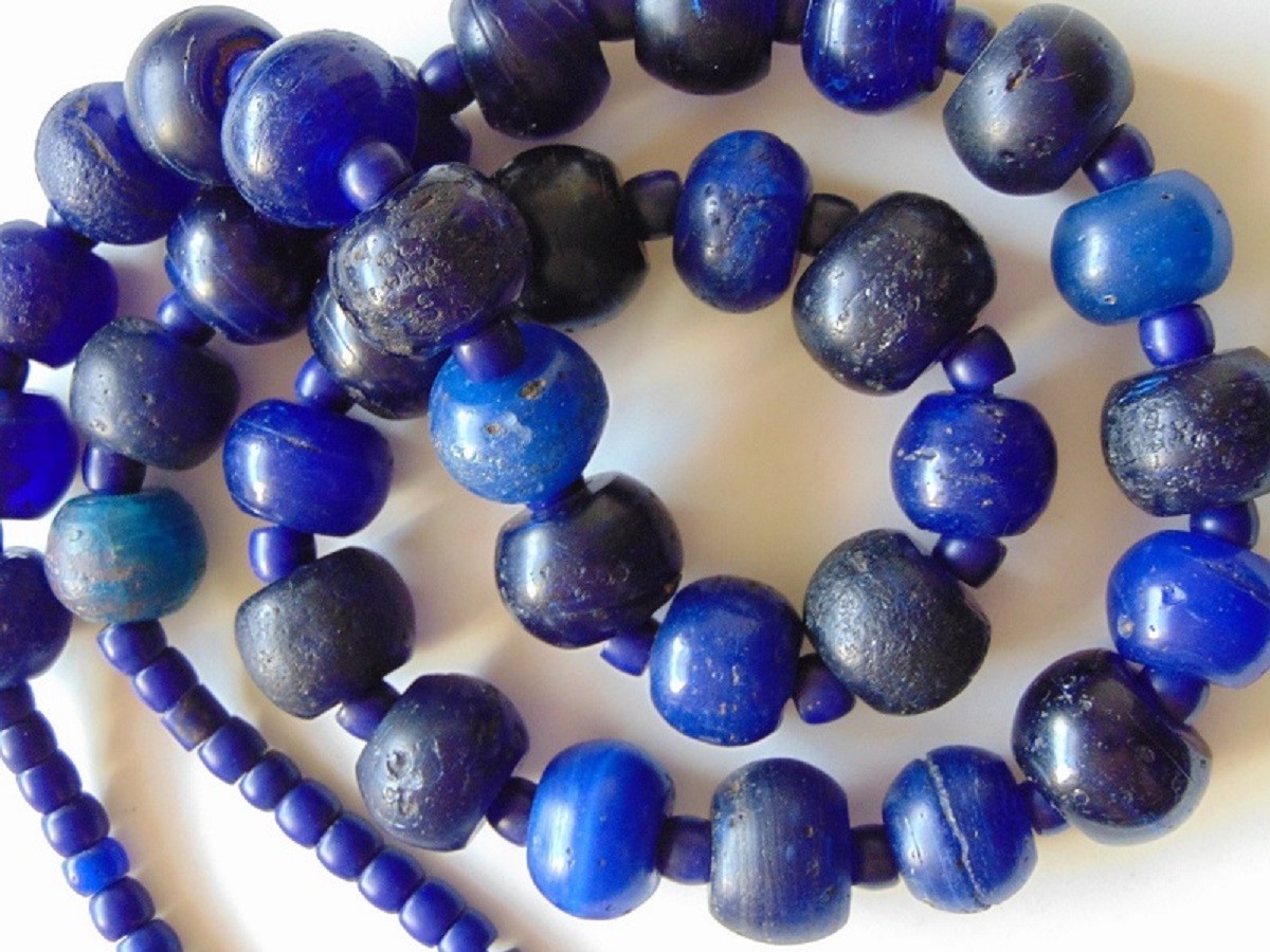 LARGE Antique Dogon Very Dark Cobalt Blue African Trade Beads