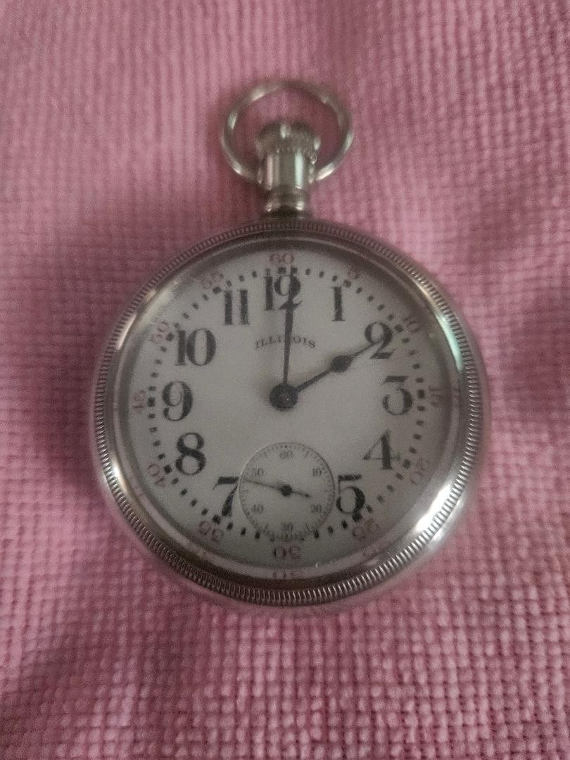 1919 Illinois Watch Co.  Pocket Watch, 17 Jewels, Grade 69 Model6 Silverode Case