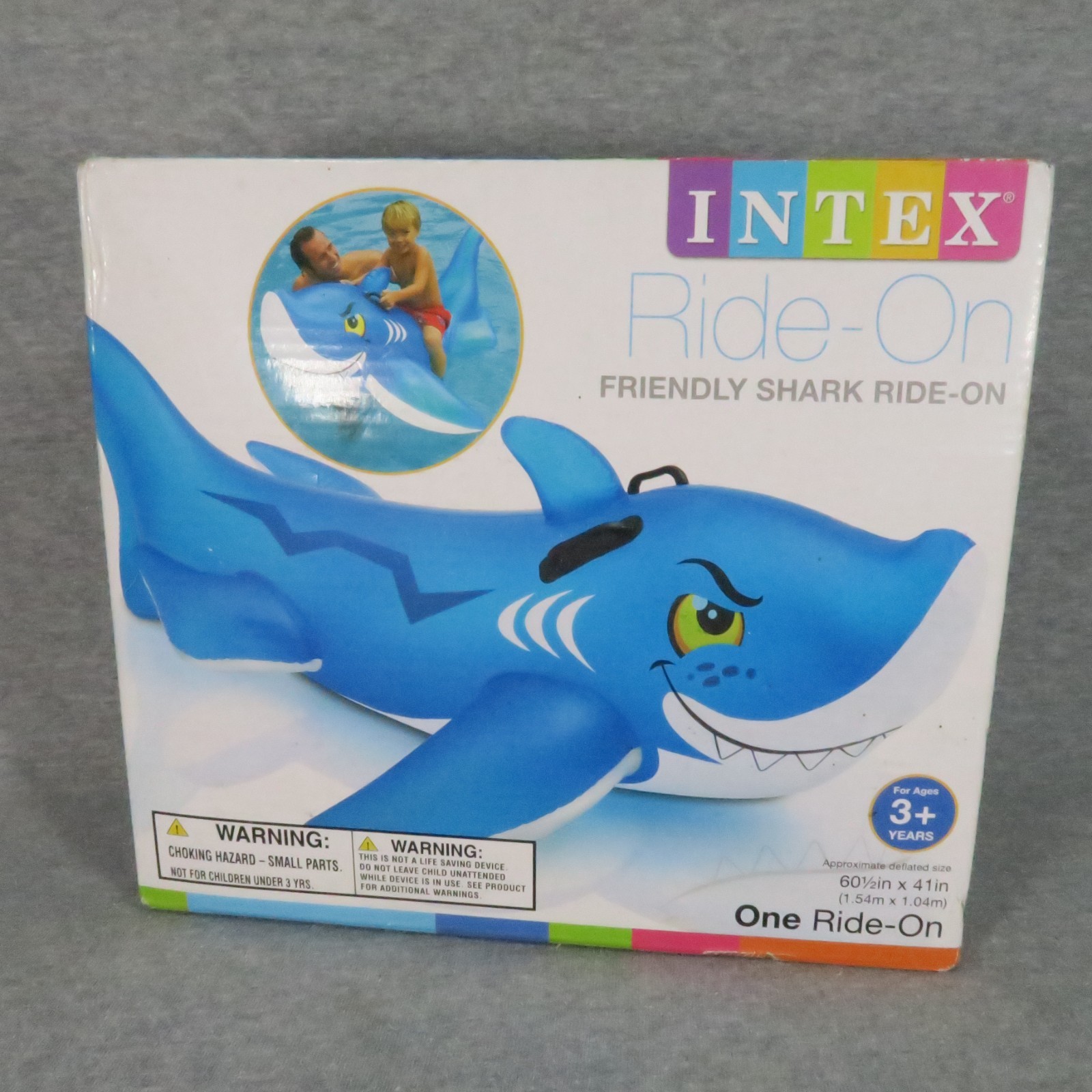 Intex Friendly Shark Ride-On Pool Float Inflatable Toy Blue 56567EP Age 3+