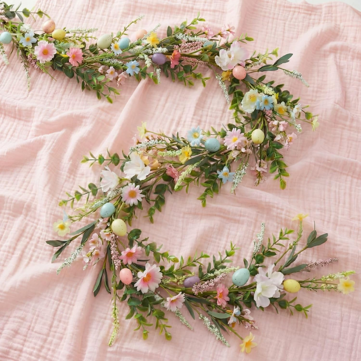 6 Ft Easter Egg and Mixed Berry Garland DIY Artificial Decorations Hanging Rusti