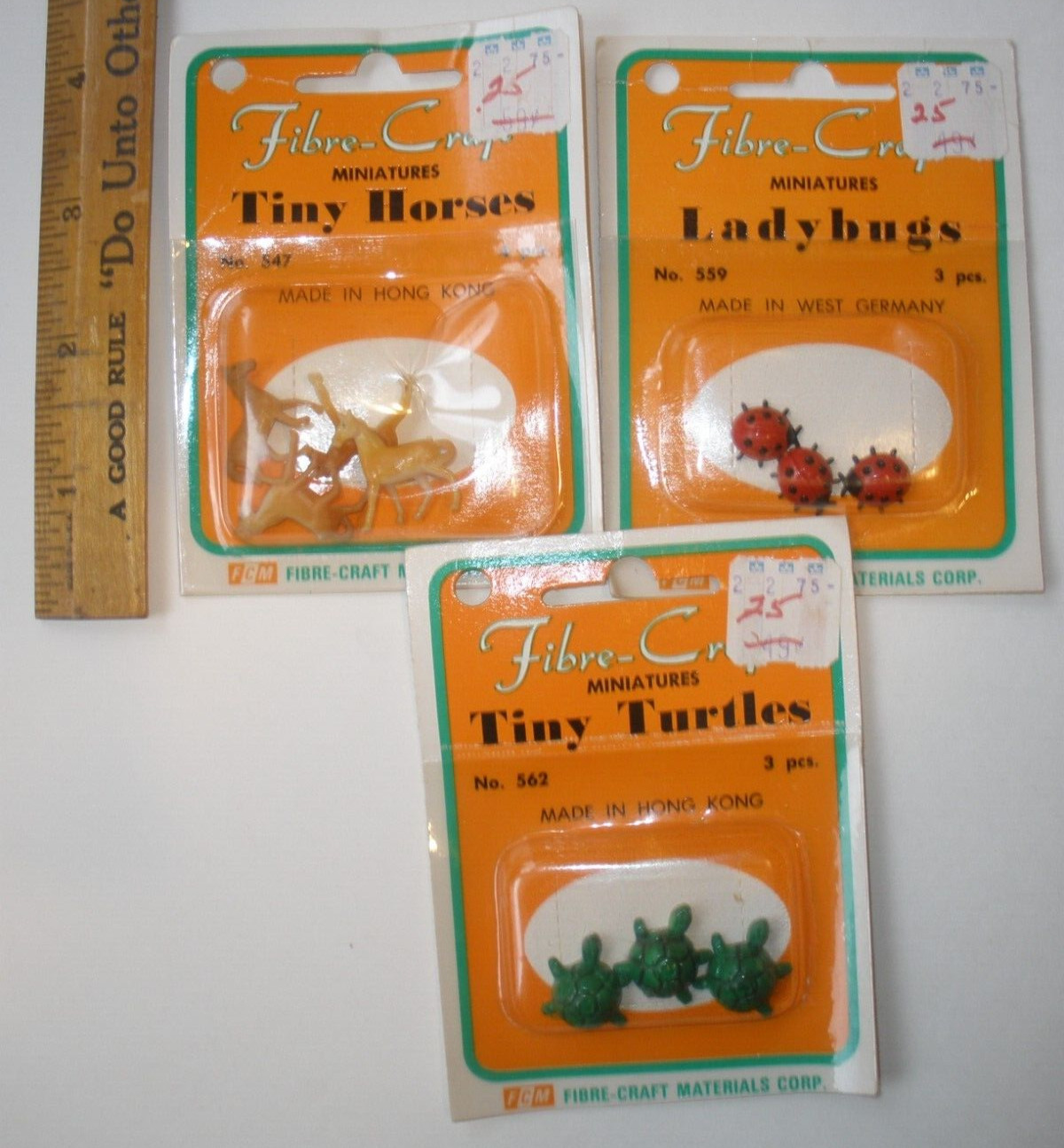 Fibre Craft Miniatures TINY Ladybugs Frogs & Horses