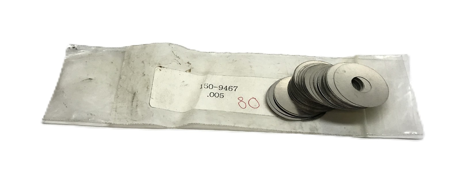 Unbranded Pack of (80) .005 Thick x 3/8 ID x 1-1/16" OD Arbor Shim 150-9467 NOS