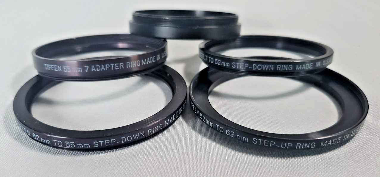 Mixed Lot of (5) Tiffen  52mm to 62mm Step-Up Ring  Camera Lenses