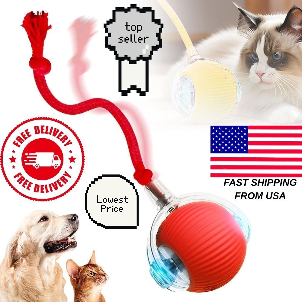 Juguete interactivo para gatos con rotación de 360°, bolas móviles para gatos