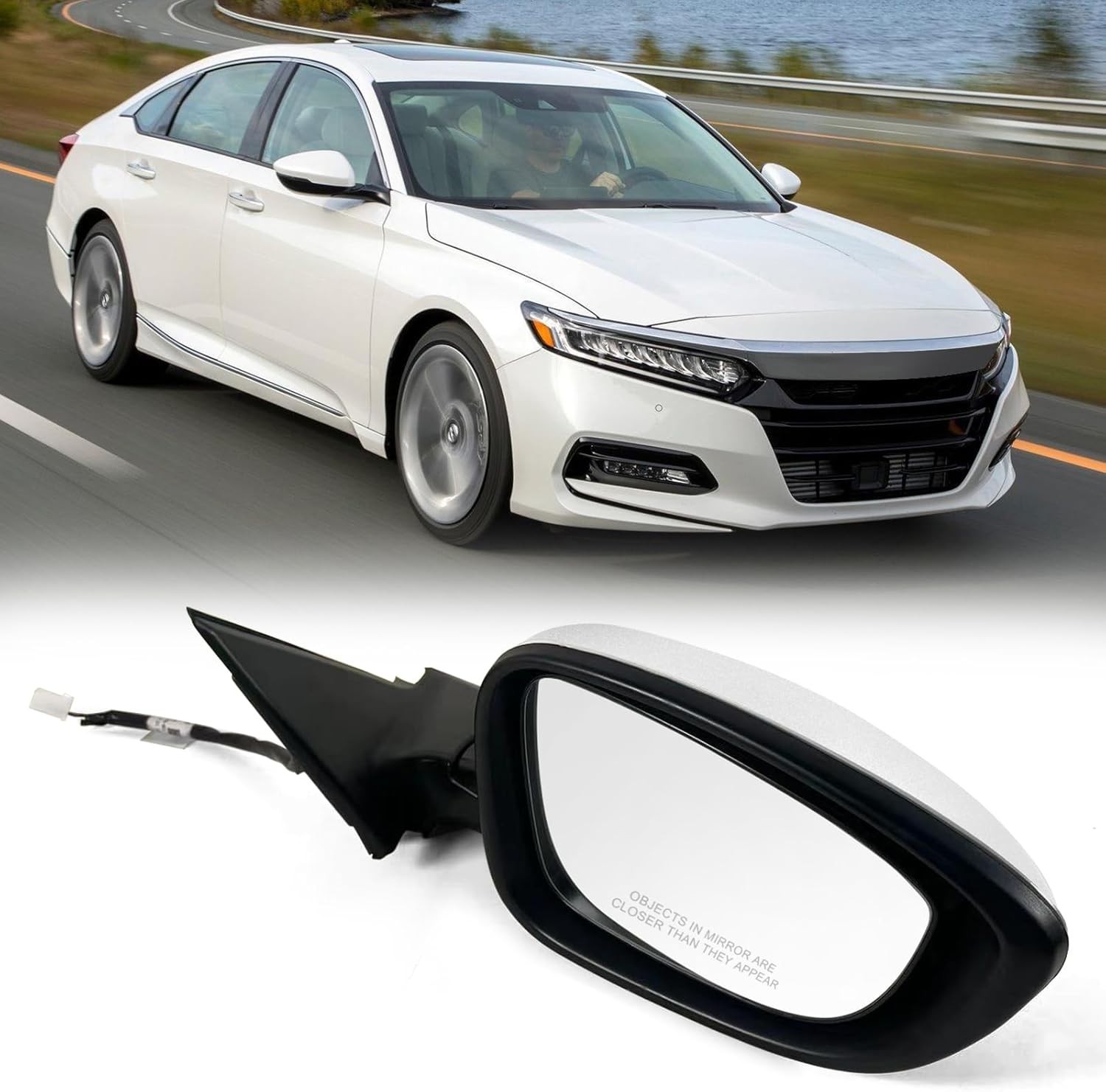 Right Passenger Side Door Mirror For Honda Accord LX, Sport 2018-2022 丨 Power 丨