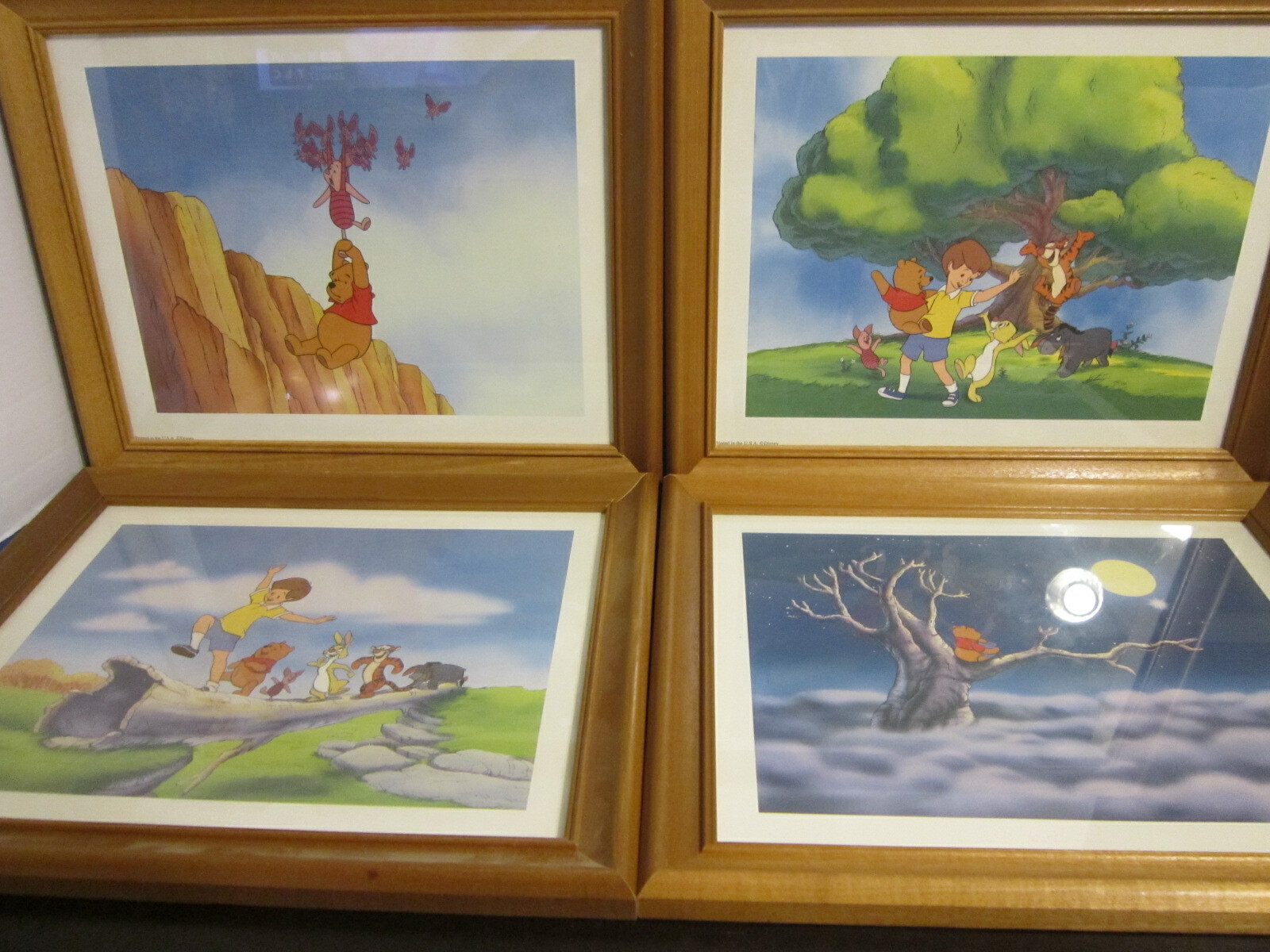 Disney Winnie the Pooh and Friends  12" x 9" Framed Prints Lot of 4