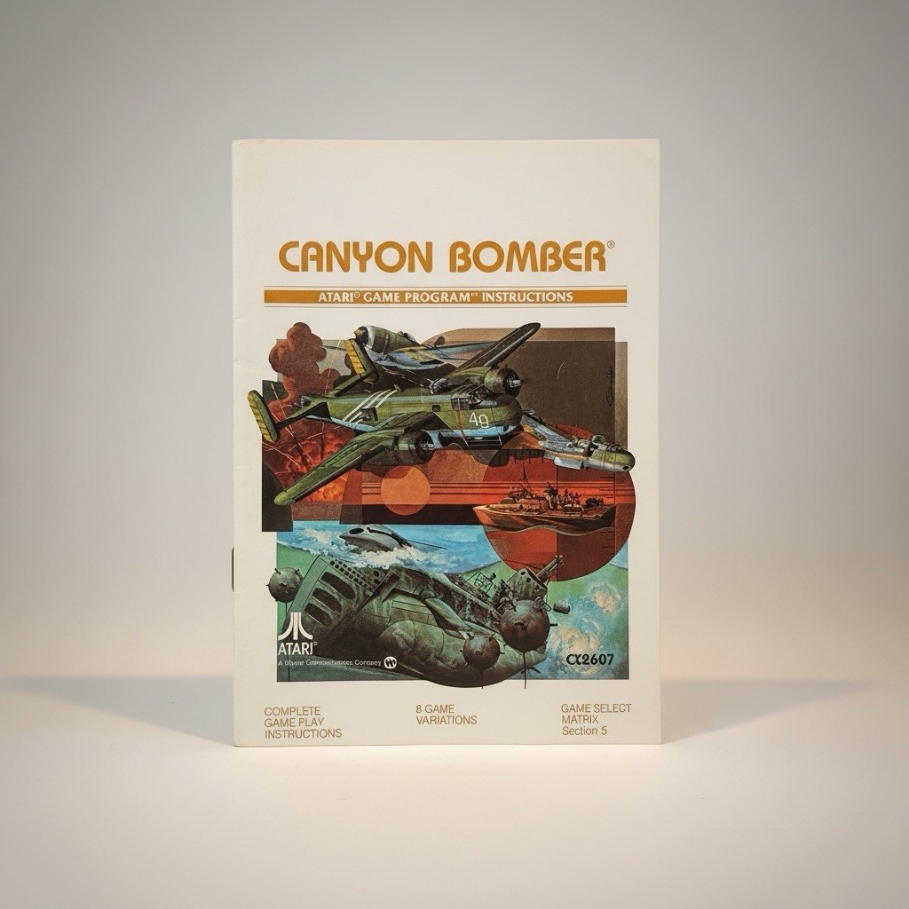 Atari 2600 Canyon Bomber Instruction Manual CX2607 Original Vintage Atari Game