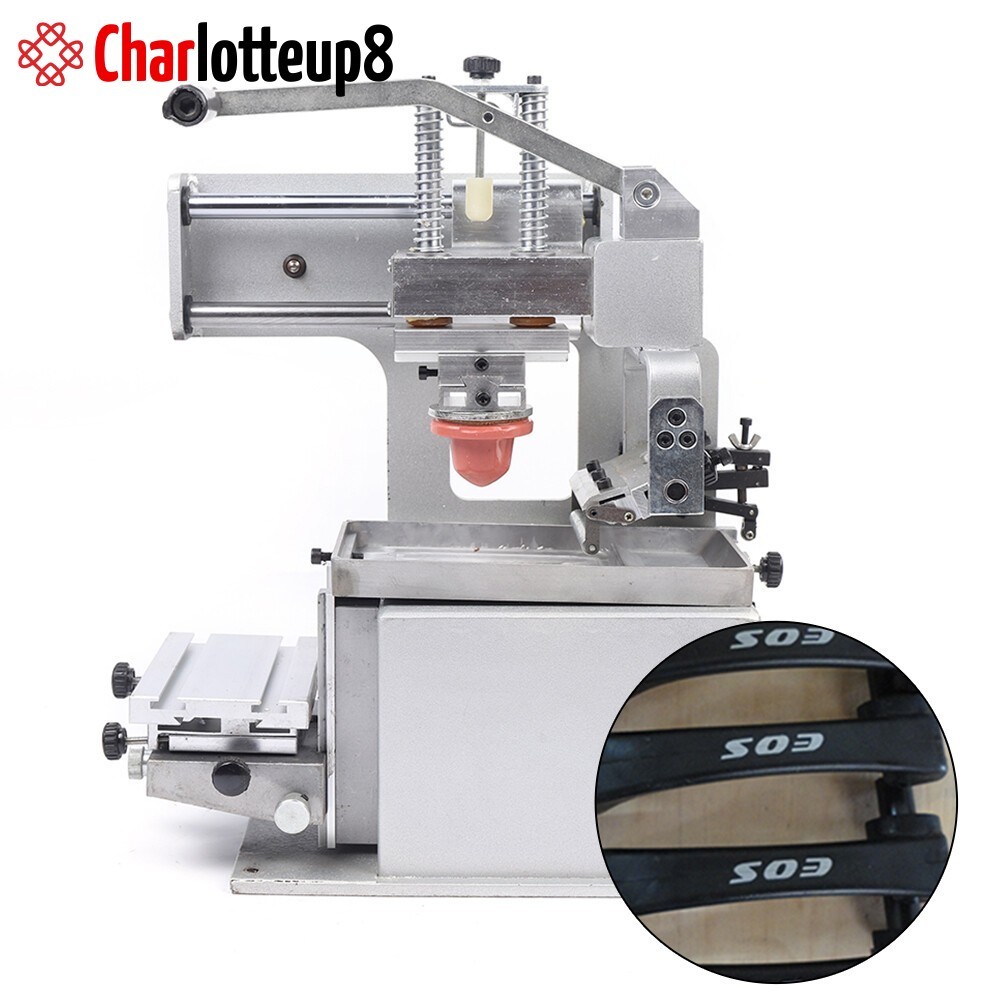 Dia. 3.5" Ink Cup Pad Printing Machine Manual Press Printer With 1 pc Rubber Pad