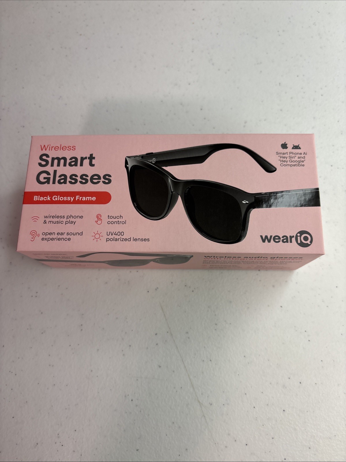 Wear IQ Smart Glasses with Wireless phone and music play, touch control, & UV400