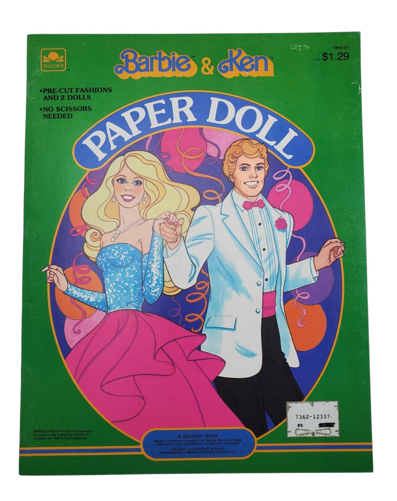 Vintage BARBIE and KEN Paper Doll Golden Book 1984 No. 1985-51 Uncut