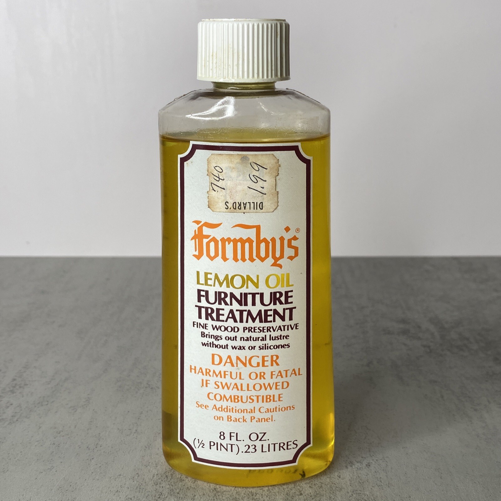 VIntage Homer Formby's  Lemon Oil Furniture Treatment 8 oz 99% Full Discontinued