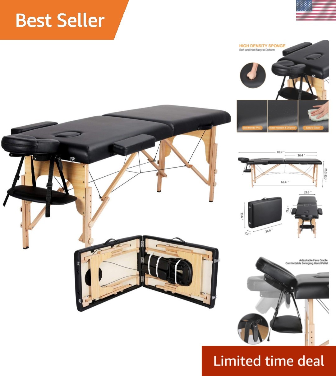 Massage Table Portable Lash Beds Spa Bed Massage Couch Foldable Spa Tables Ad...