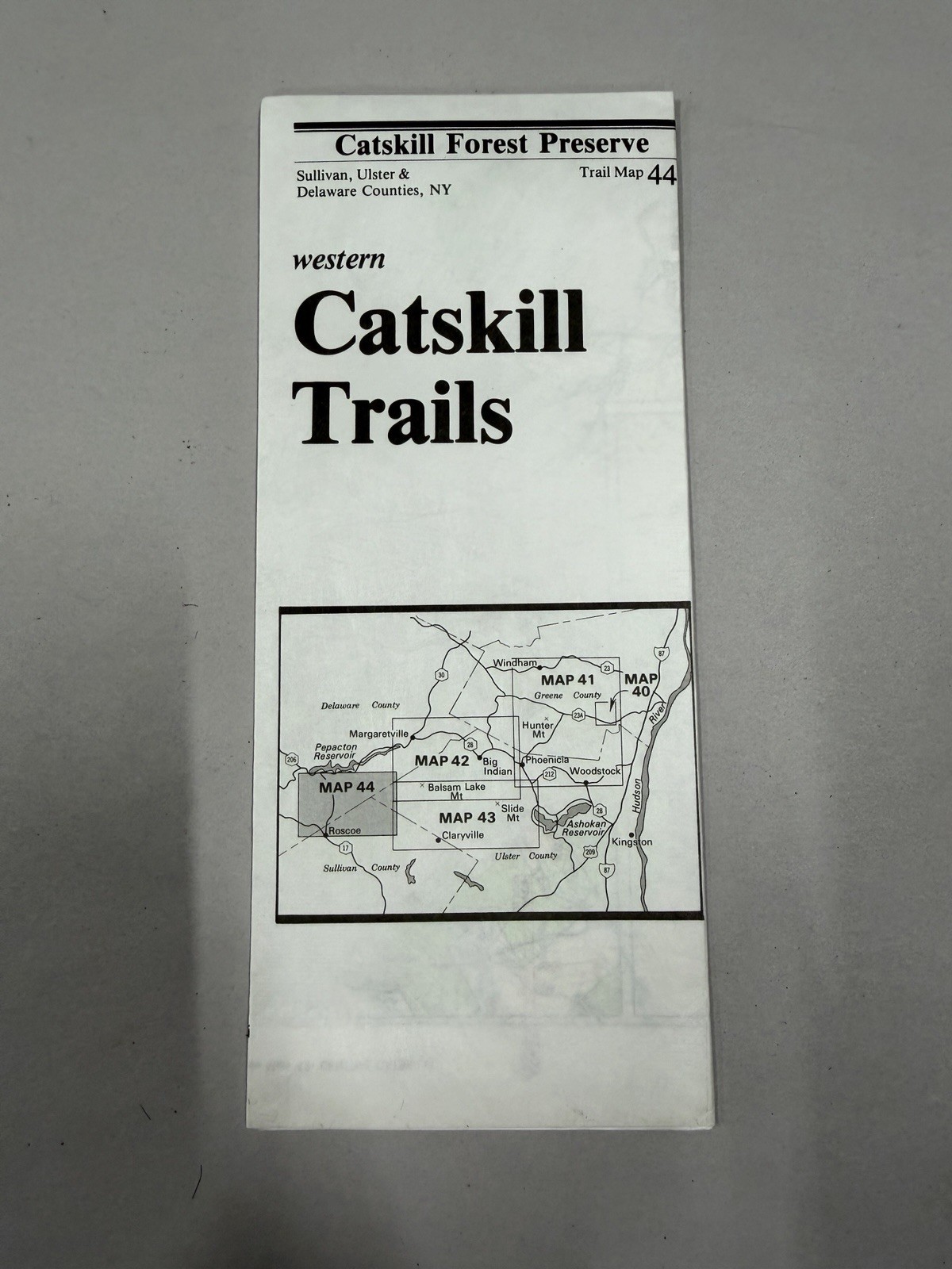 Catskill Trails Map 44 Western 1989 NYNJ Trail Conference
