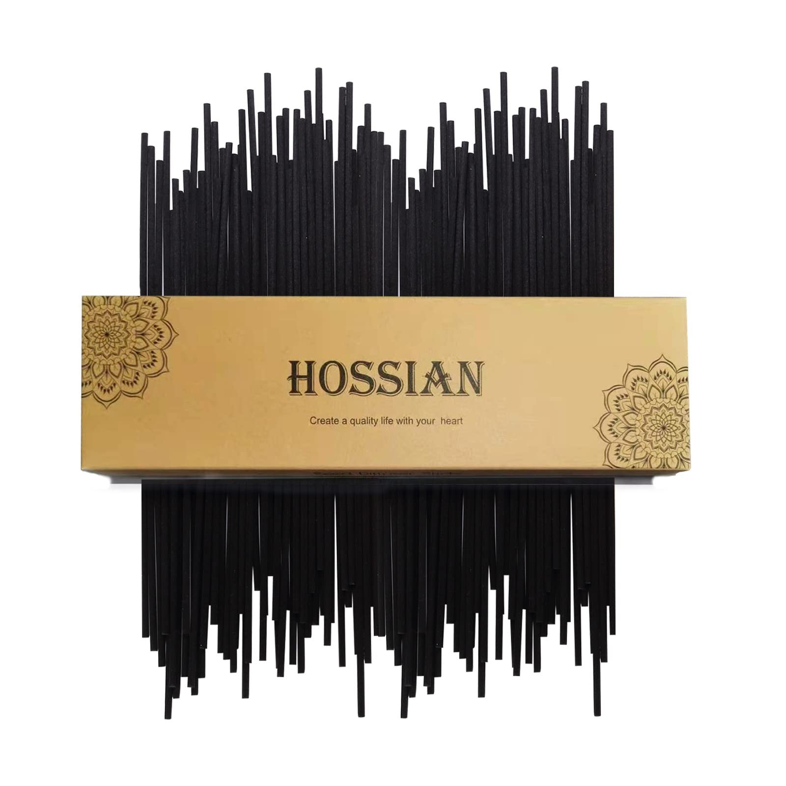 HOSSIAN 50pcs Reed Diffuser Sticks- Black Fibre Black7.5"/19cm, Blcak 