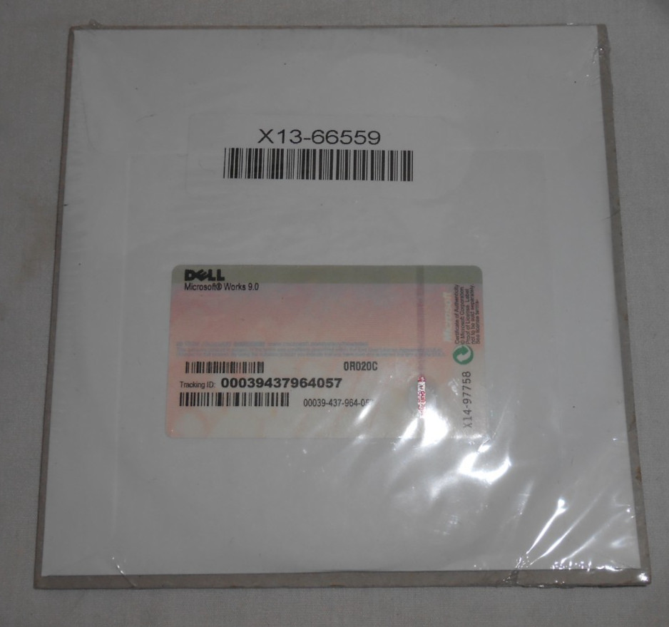 Dell Microsoft Works 9 Installation CD, Dell ID 0R020C New Sealed