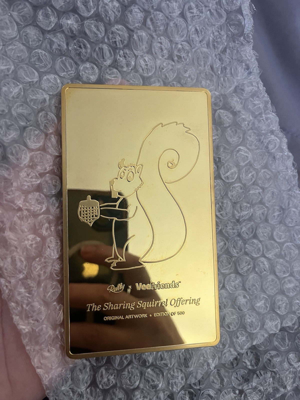 Rare Rally x VeeFriends Sharing Squirrel Gold Certificate 1/500 Gary Vee