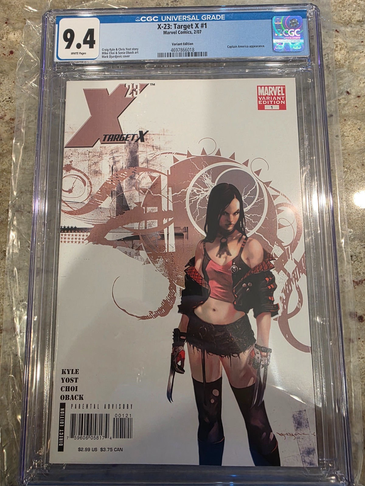 X-23: Target X #1 (2007) CGC 9.4 Variant Edition White Pages!!!!!!!
