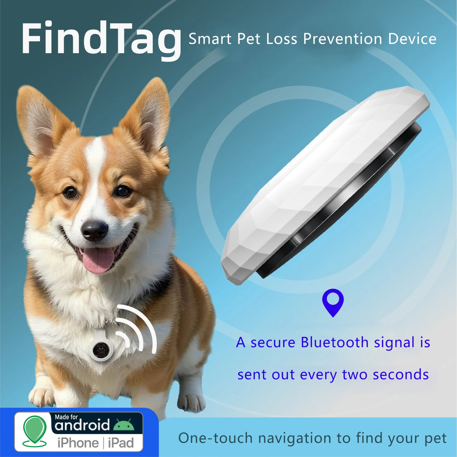 FindTag GPS Bluetooth Tracker - Anti-Lost Device for Luggage, Pets-Pet Tracking6