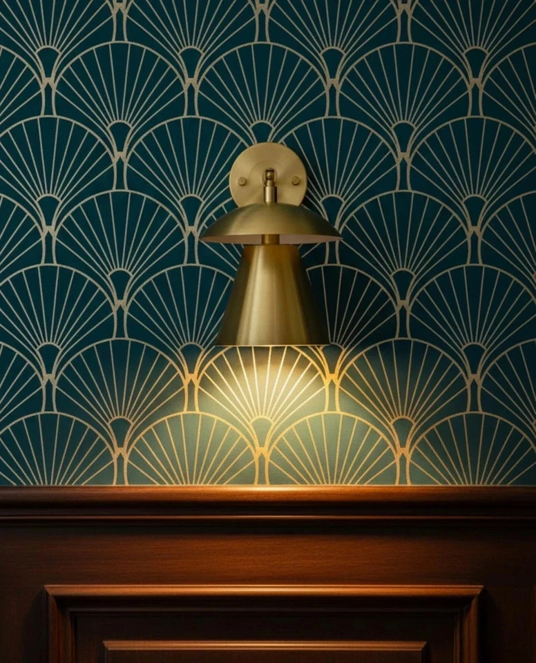 Mid-Century Modern Brass Wall Sconce Adjustable Bedside Lamp Xmas Gift