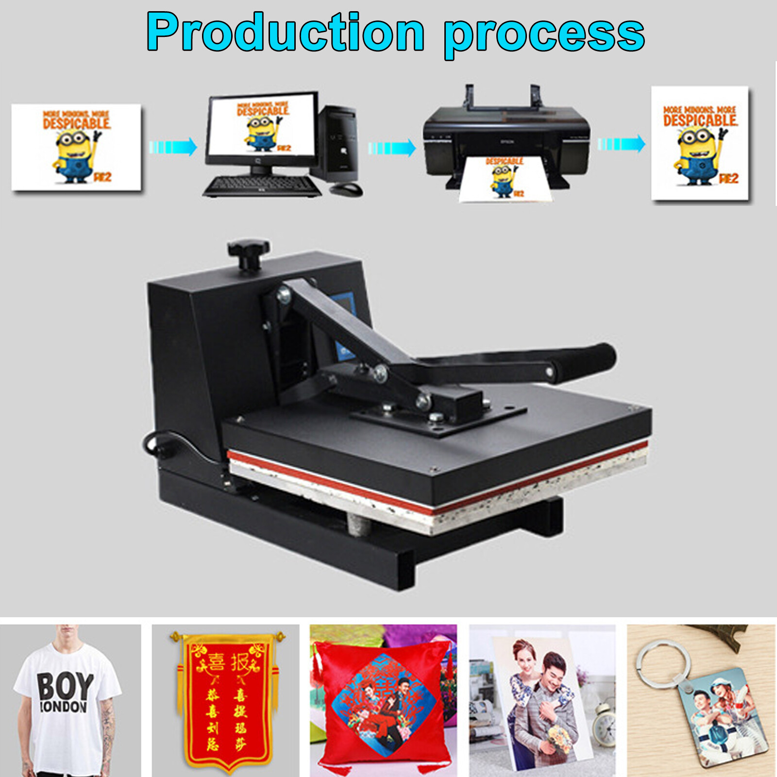Heat Press Machine 16 x 24 in Sublimation Printer Transfer for DIY T-shirt