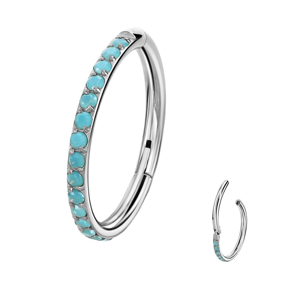 20/18/16G CZ Nose Rings Hoop, 316L Surgical Stainless Steel Cartilage Earring...