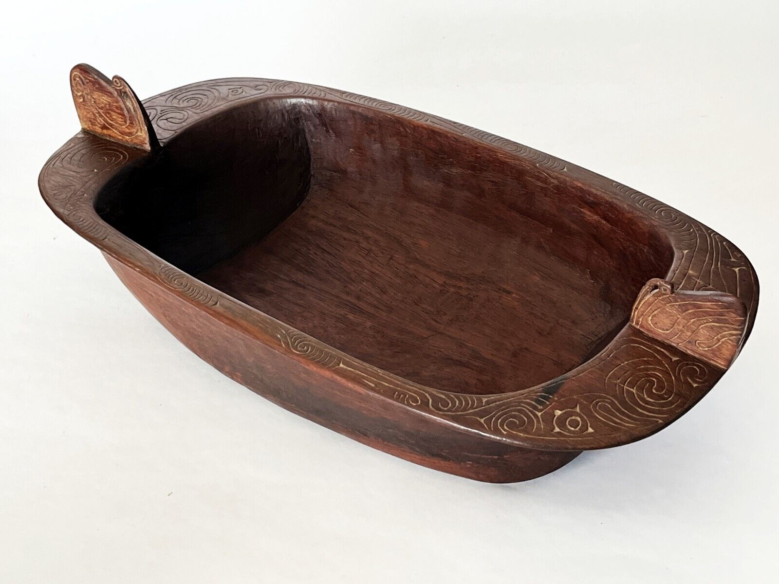 TROBRIAND ISLANDS MASSIM PNG PAPUA NEW GUINEA LARGE 23" CARVED WOOD BOAT BOWL