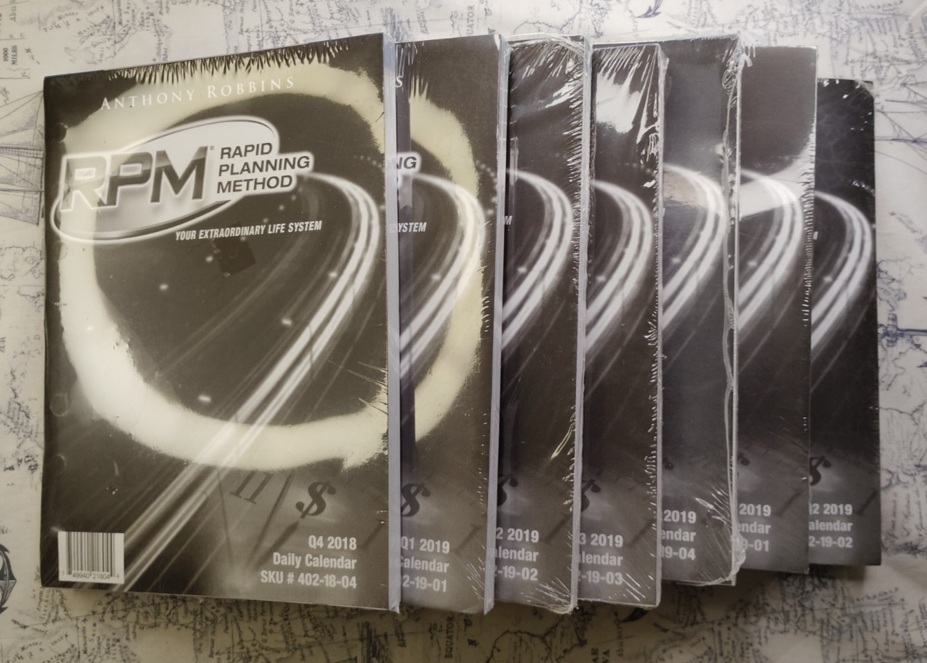 Lot of 7 Anthony Robbins RPM Rapid Planning Method Daily Calendars Q42018-Q42019