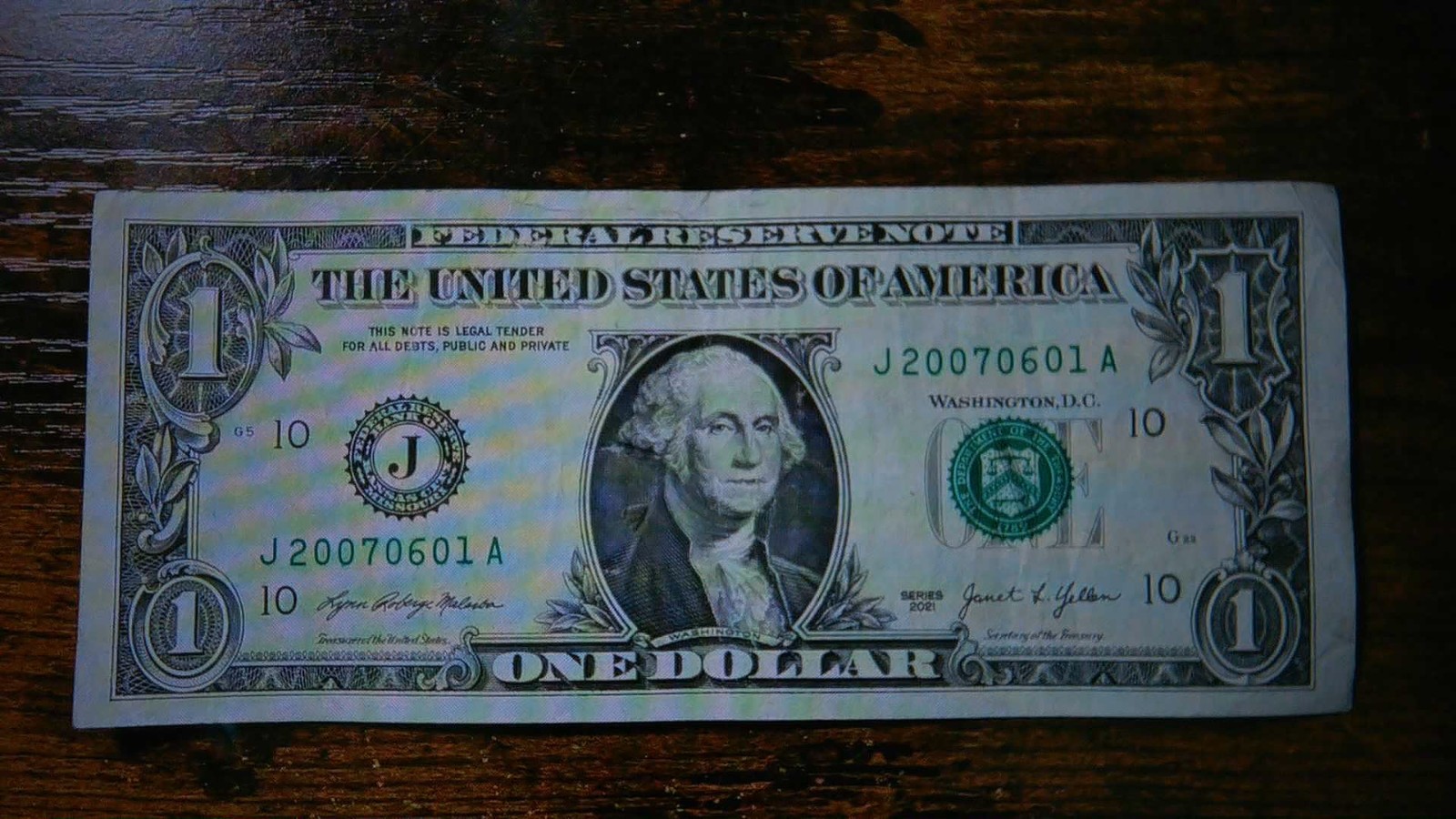 2021 Series $1 Dollar Birthday Note  Jun. 01, 2007  J20070601A  Great Shape!