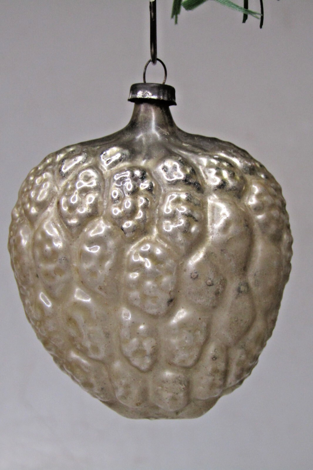 Antique VTG Glass Embossed Bumpy STRAWBERRY BERRY Christmas Ornament Germany