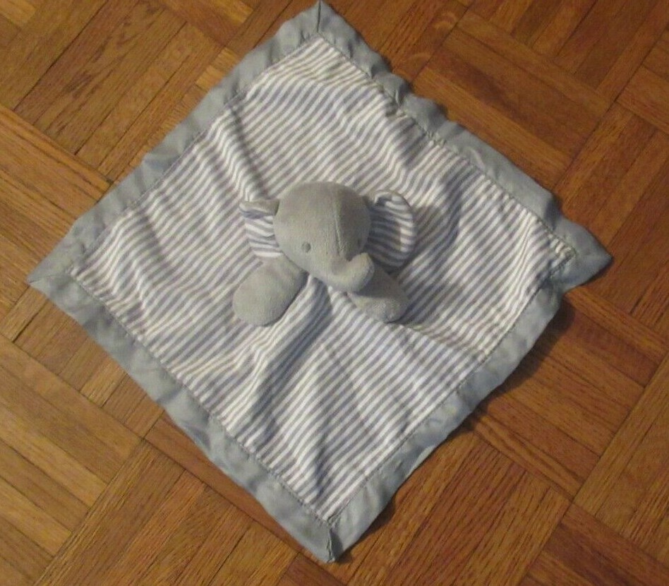 Circo Elephant Gray & White Striped Security Blanket Lovie Plush