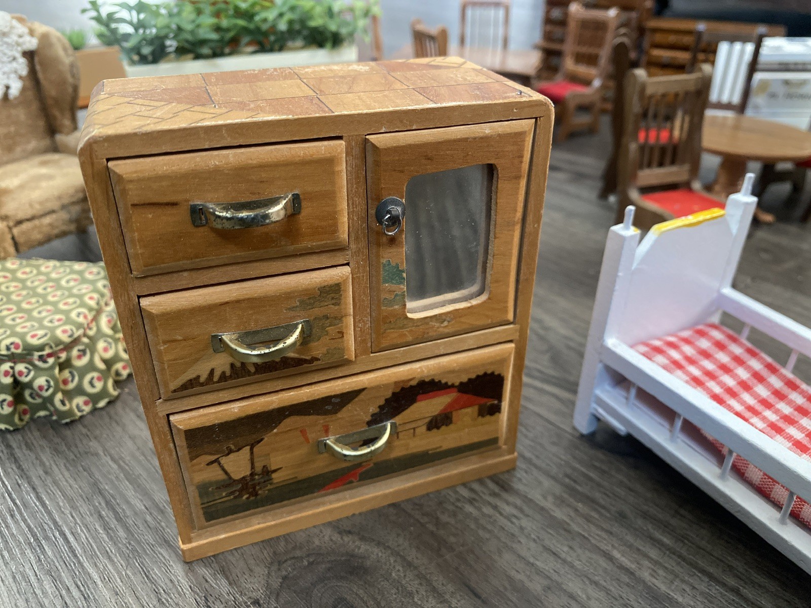 Vintage 1980’s Dollhouse Furniture Lot - Kitchen, Living, and Dining