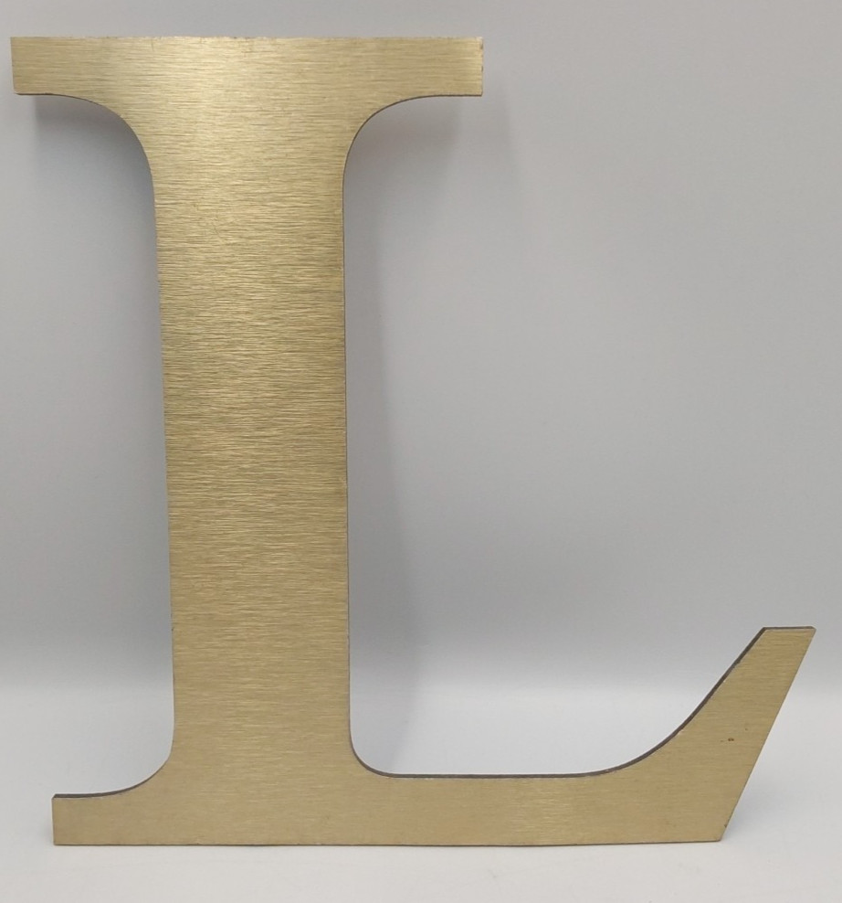 Reclaimed Metal 9.25" Gold Sign Letter L Name Initial Salvaged Pub Shop Wedding