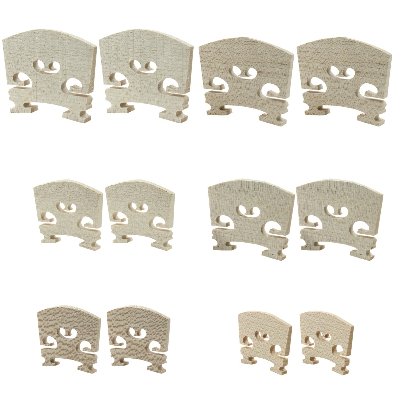 4/4 3/4 1/2 1/4 1/8 1/16 Full Size Violin Bridge, 12 Pcs Maple Violin Bridge ...