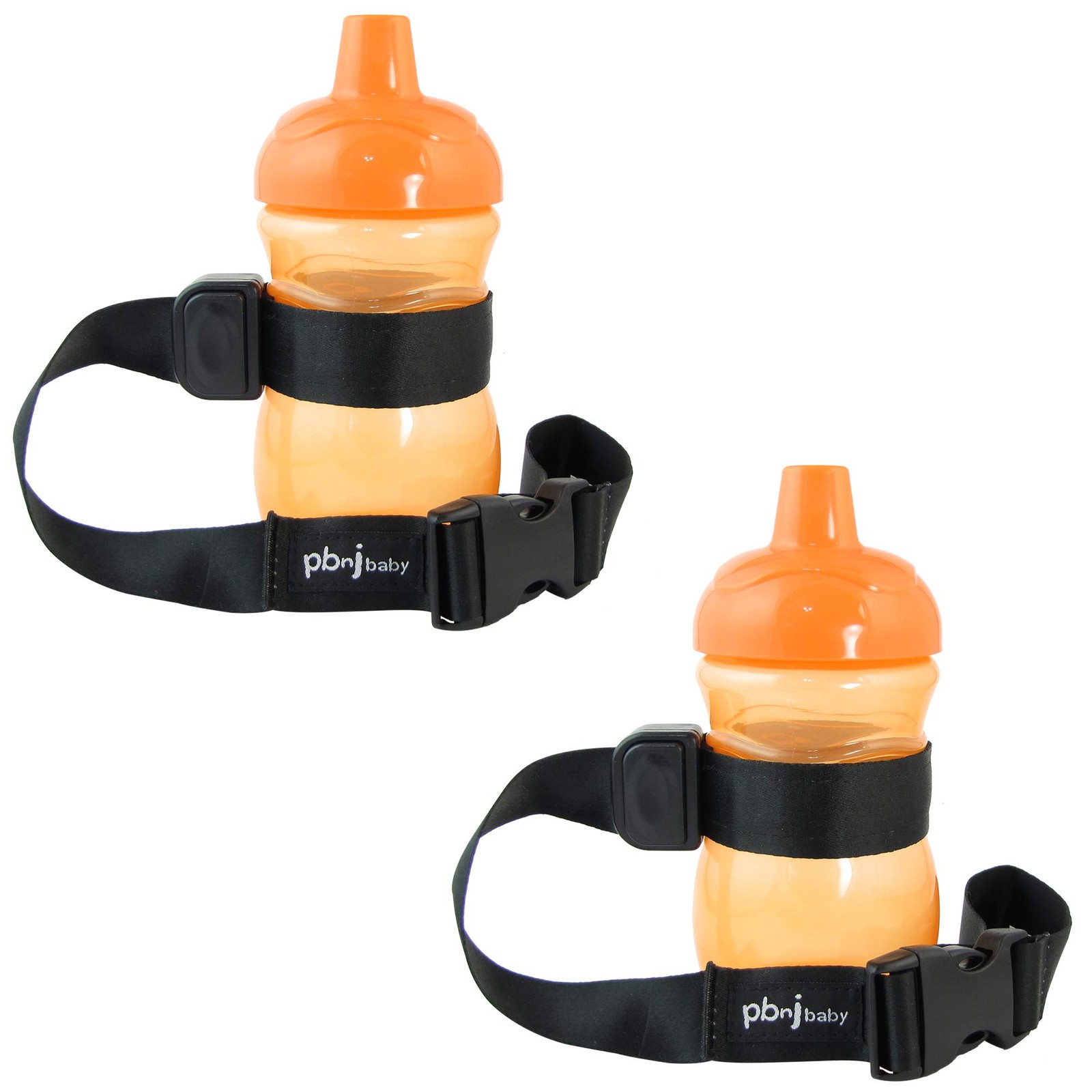 PBnJ Baby SippyPal Sippy Cup Holder Strap Leash 2 Count (Pack of 1), Black 