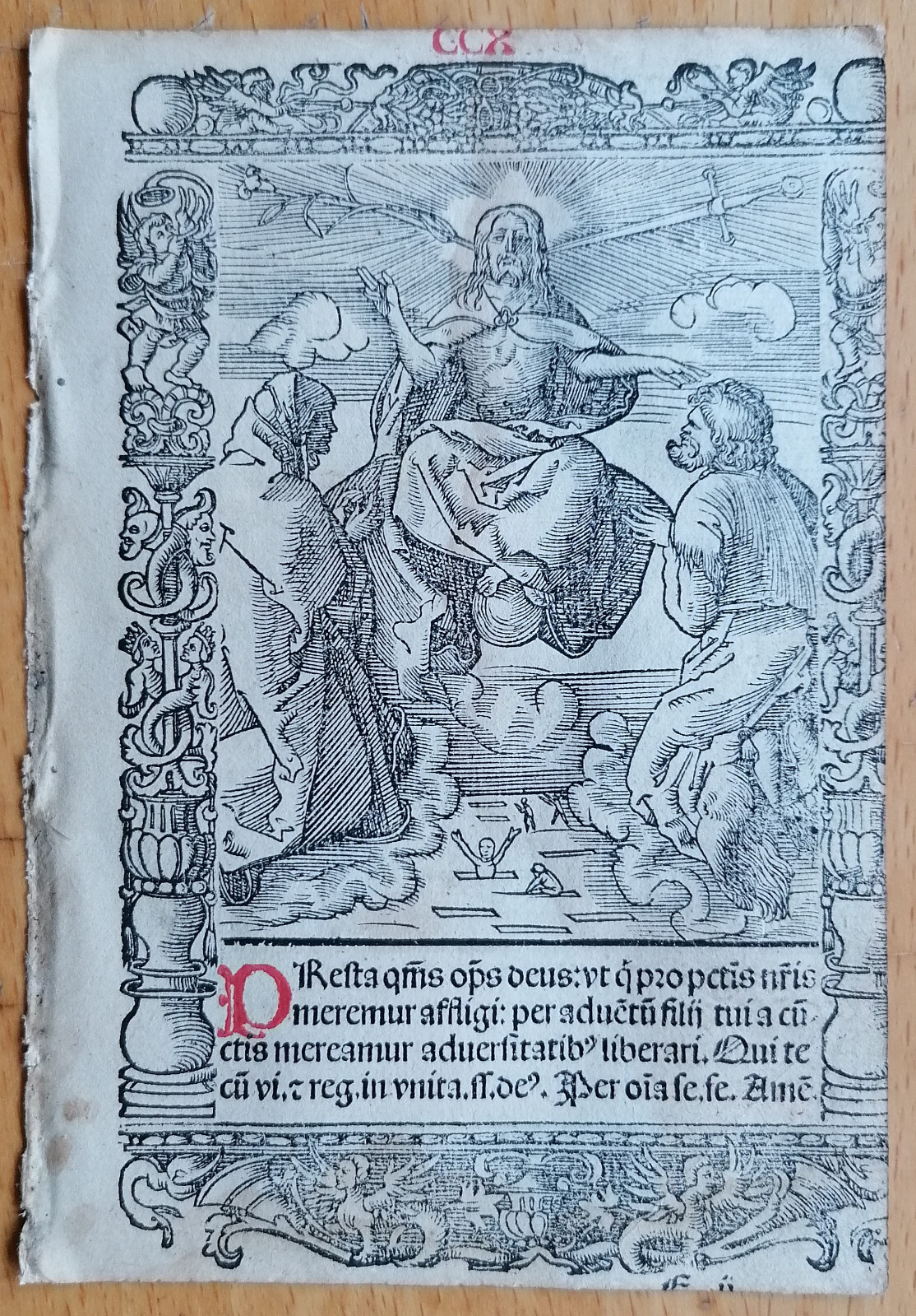 Judgement Brigitte Large Woodcut Post Incunable Leaf Hortulus Animae- 1516
