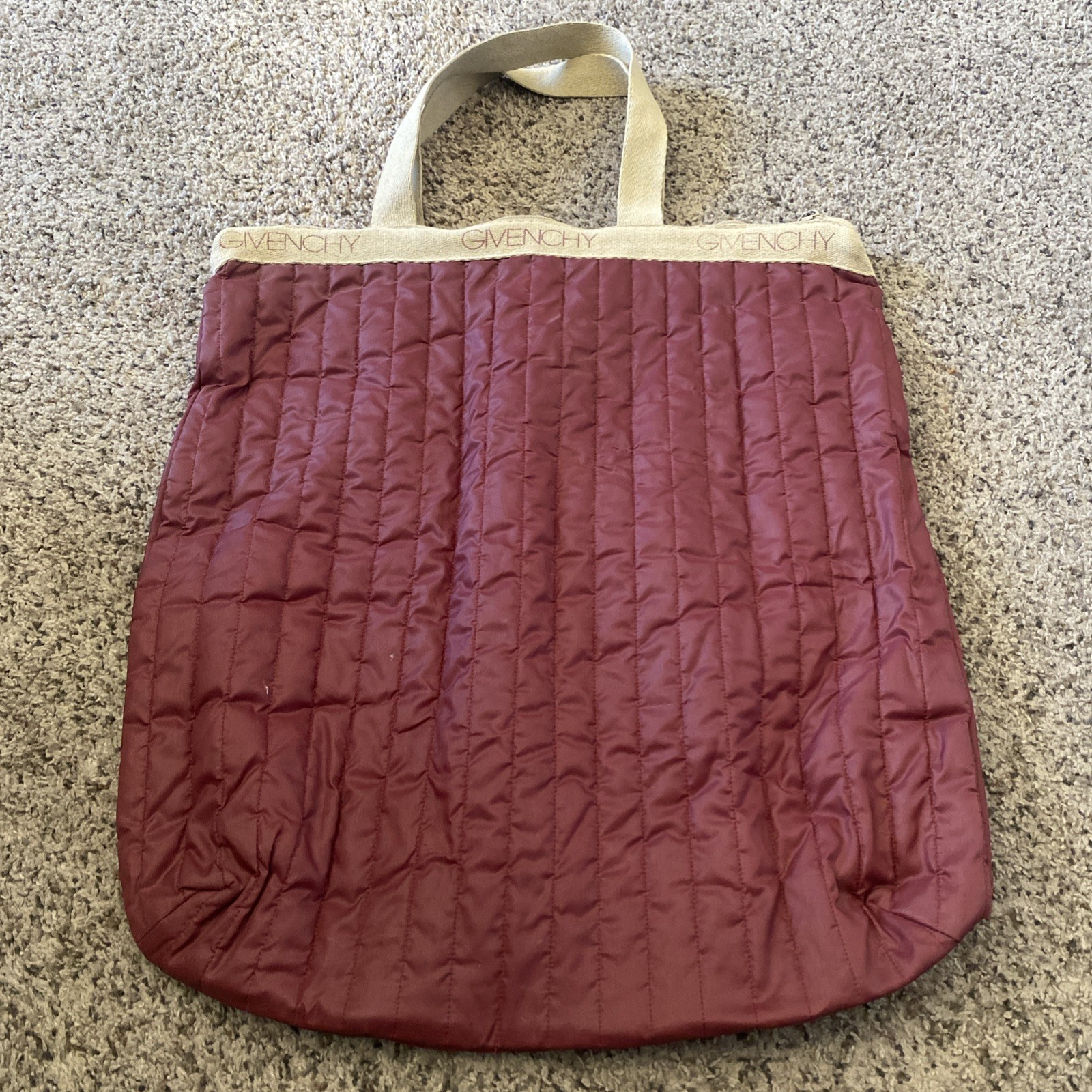 70s-80s  Burgundy Givenchy Nylon Travel Garment Bag Vintage Designer