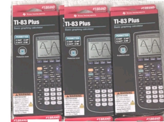 Bundle 3 Texas Instruments TI-83 Plus Graphing Calculator - New Black