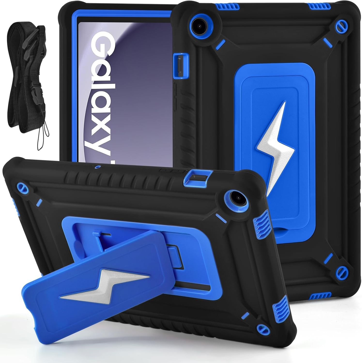 Case for Samsung Galaxy Tab A9+ 11 inch 2024, Heavy Duty Shockproof Case with St